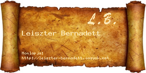Leiszter Bernadett névjegykártya